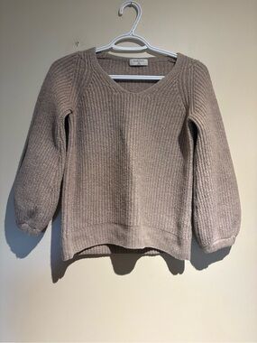 Babaton Valadon Balloon Sleeve Sweater 100% Merino Wool Size XXS Shrunken